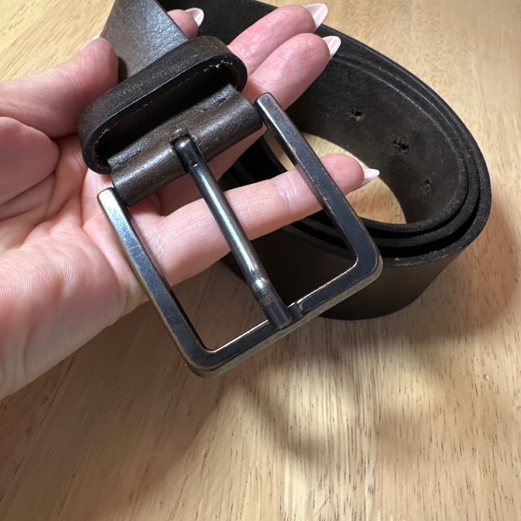 Lloyd dark brown leather belt men’s size 38”