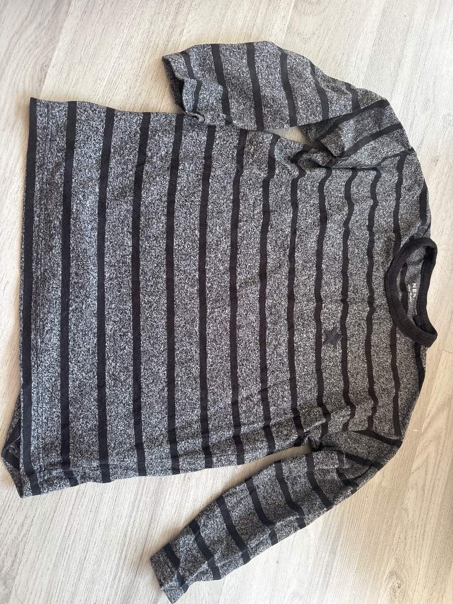 Black & Grey striped long sleeve T-shirt