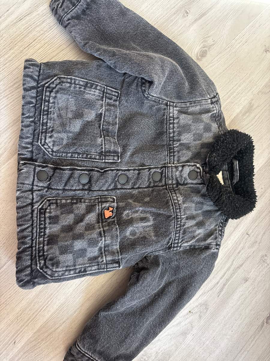 Black denim tractor jacket