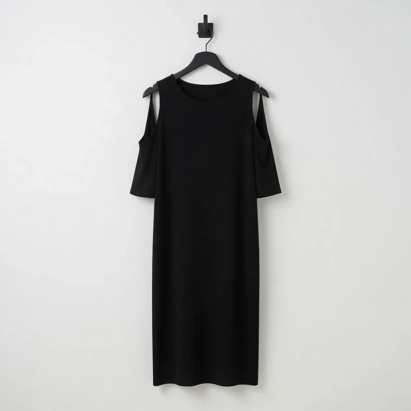 Zara Trafaluc Black Cold Shoulder Dress Size L