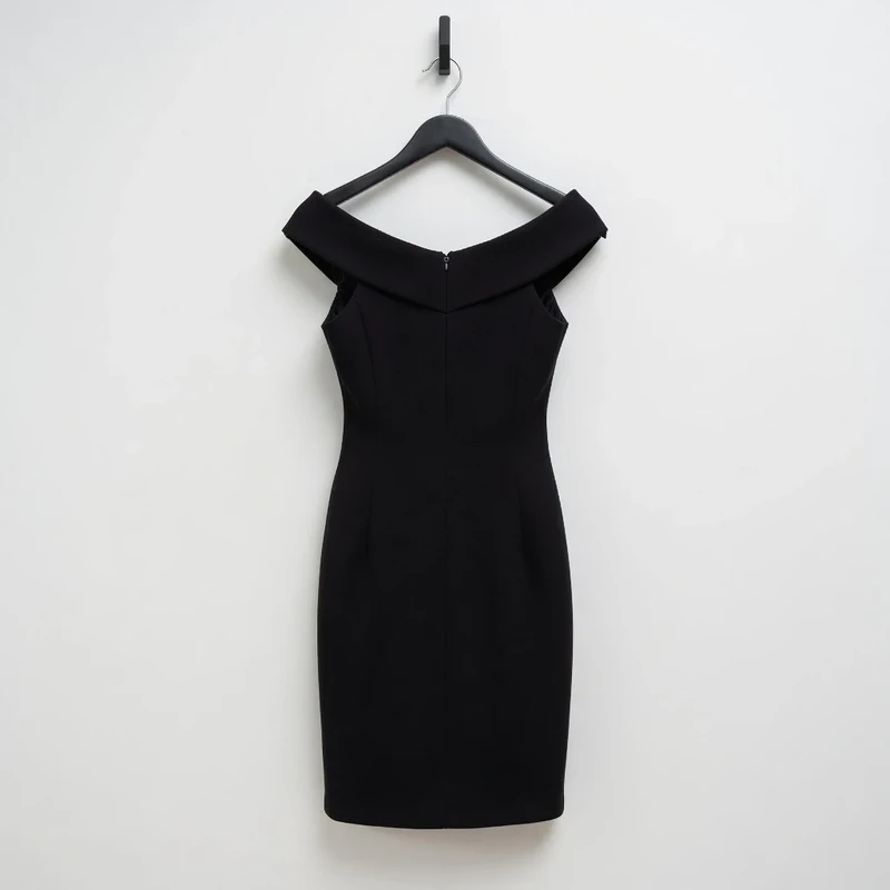 Miss Selfridge UK 8 Black Dress - Off The Shoulder - Bodycon Mini - Little Black