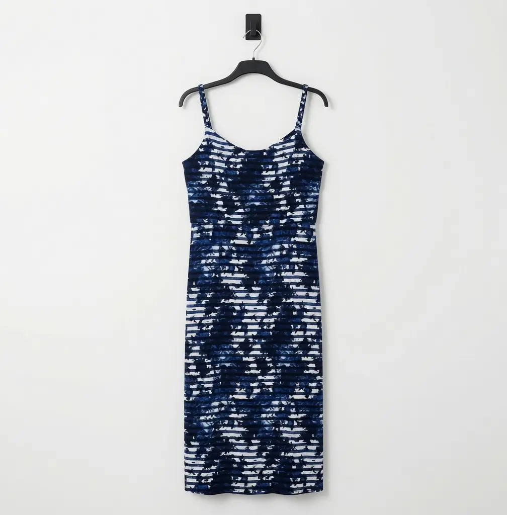 MODA at George Womens Blue Striped Maxi Dress Size UK 16 Stretch Cami Straps