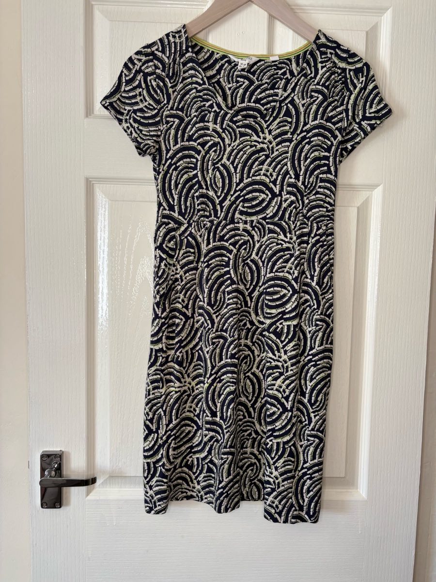 White Stuff Petite Navy Jersey Dress XS 6-8