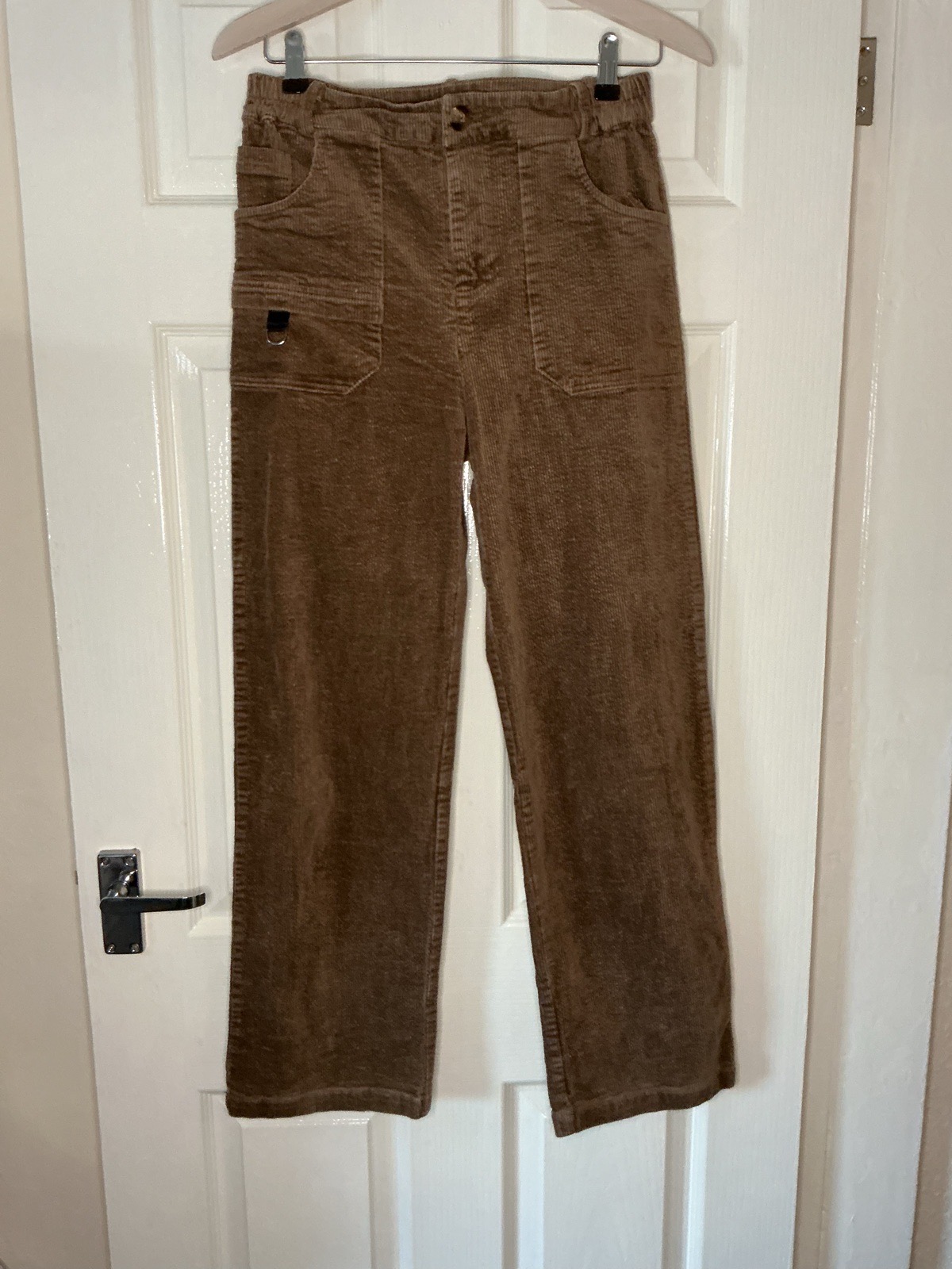 Cider Brown Corduroy Wide Leg Trousers Womens Size M High Waist