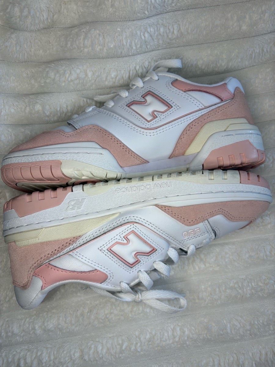 New Balance 550 White Pink Leather Trainers UK 6.5