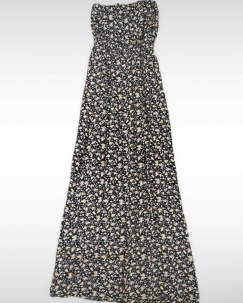 New Look Strapless Classic Ditsy Floral Maxi Dress - UK 10