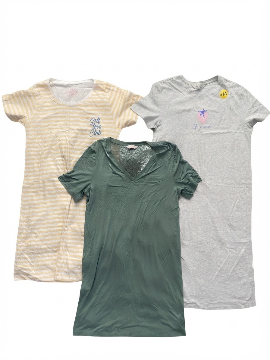 Bundle of 3 Cotton Blend Nightdresses - UK S (8/10/12)
