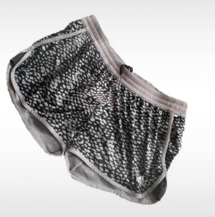 Adidas Climalite Women’s Grey-Purple Animal Print Running Shorts - UK L (16/18)