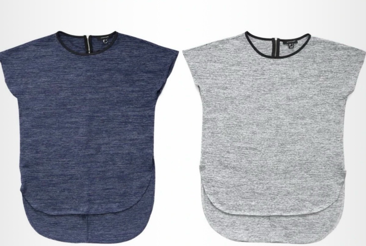 Atmosphere Grey & Navy Textured Top Bundle x2 - UK 14
