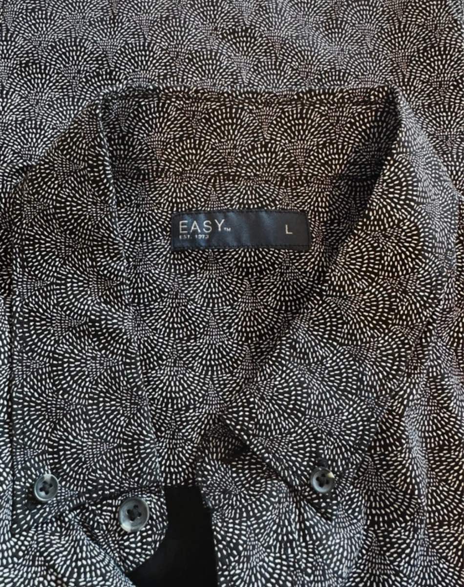 Easy black and white printed short sleeve - Size L
