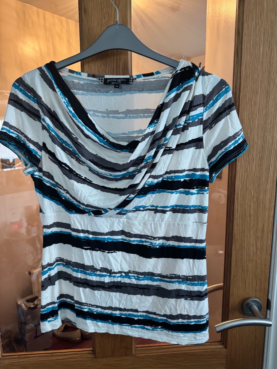 Principles striped cowl neck T-shirt size 14