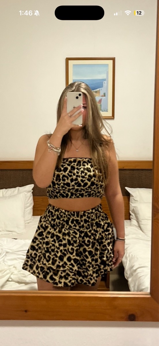 leopard print coord size small women’s rara skirt