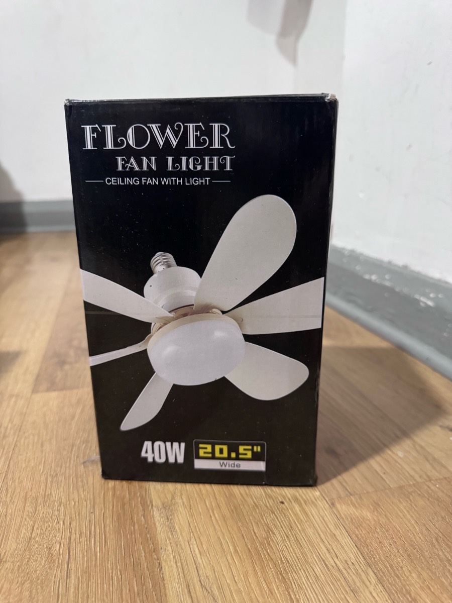 LED ceiling fan with light, free adapter
