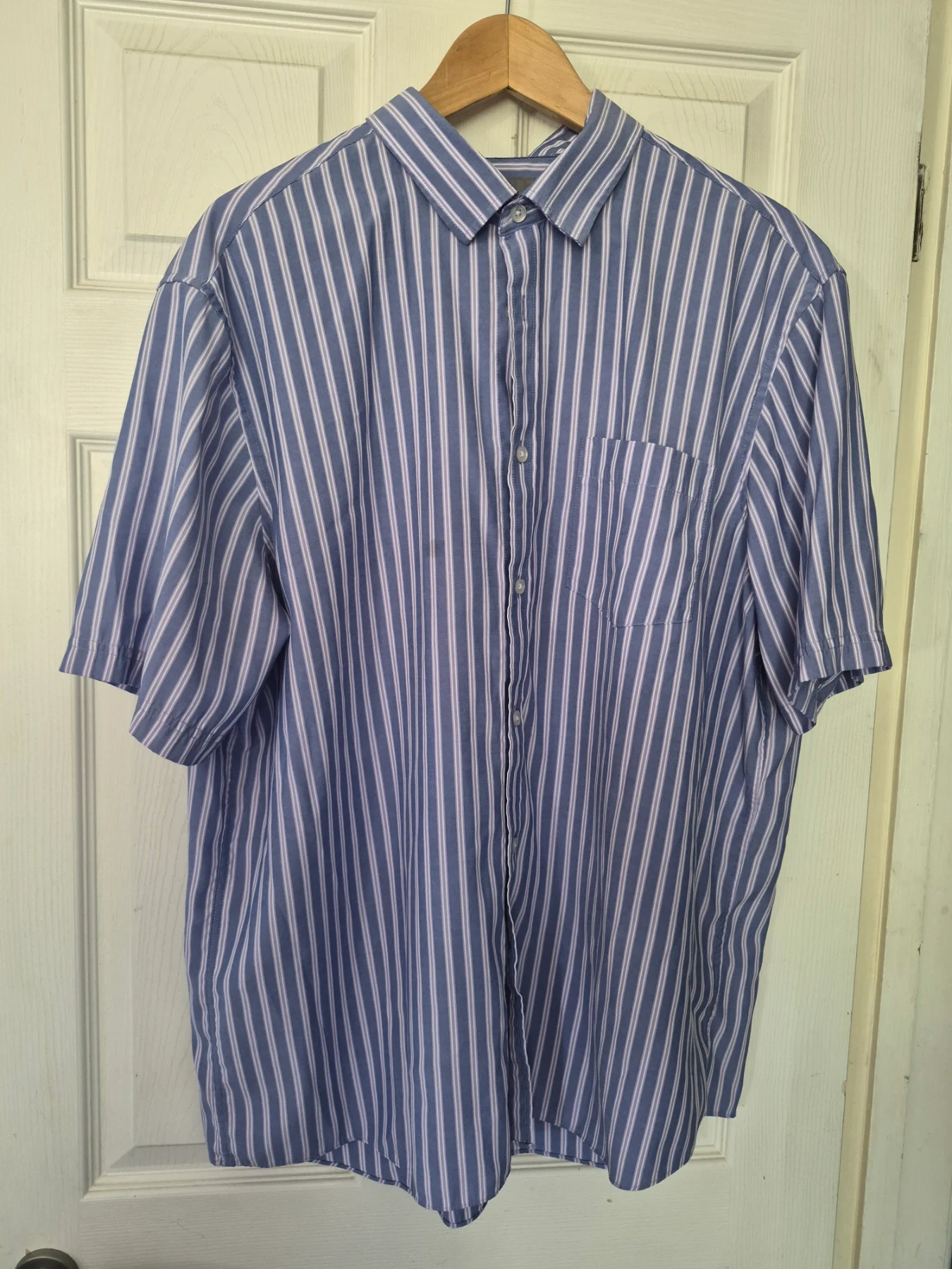 Mens m&s lilac short sleeve shirt size 2XL