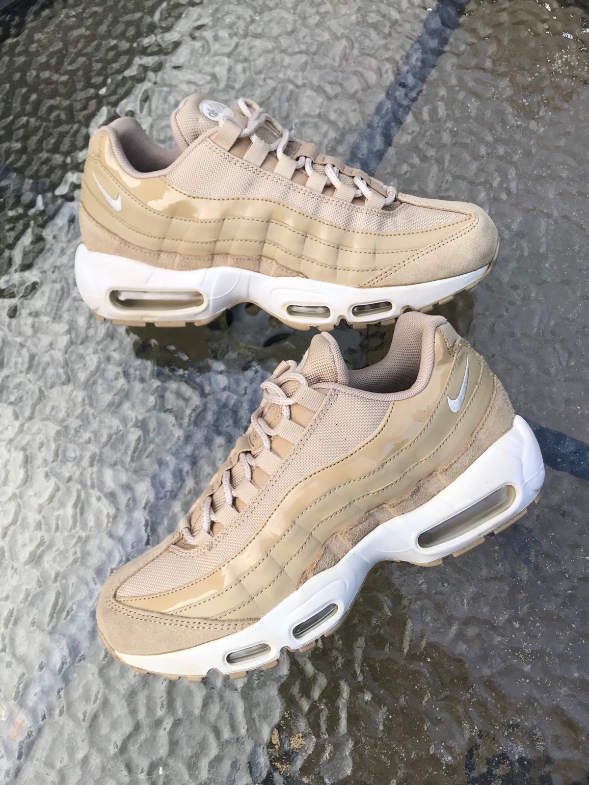 Nike Air Max 95 Suede & Mesh Mushroom Tan Fitness Workout Trainers 307960-201 RRP£139 | 6 UK