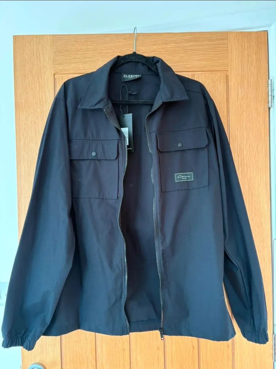Mens Closure London Navy Overshirt Shacket