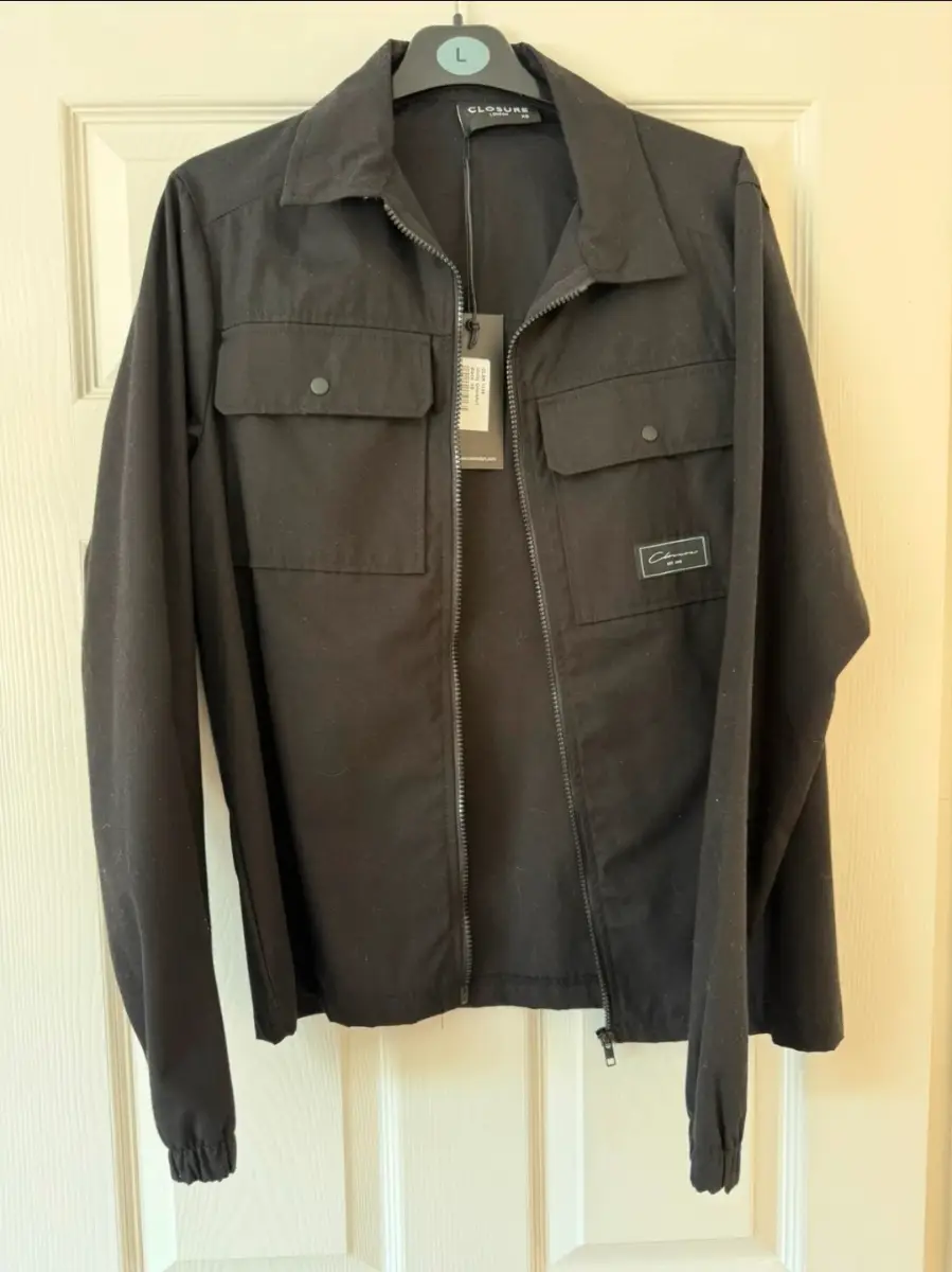 Mens Closure London Black Overshirt Shacket Size XS