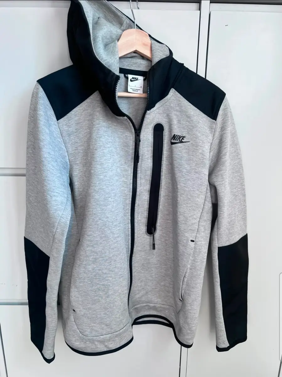 Nike Tech Fleece Grey Woven Hoodie Size Small