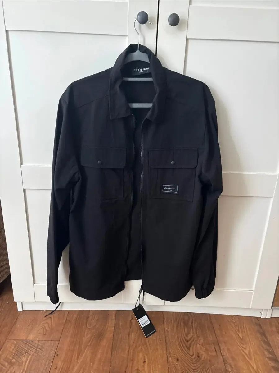 Mens Closure London Black Overshirt Shacket