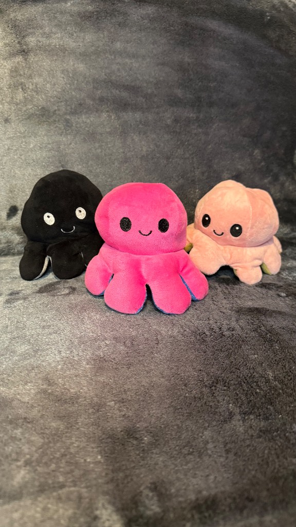 Bundle of 3 Reversible Octopus Mood Plush Toys