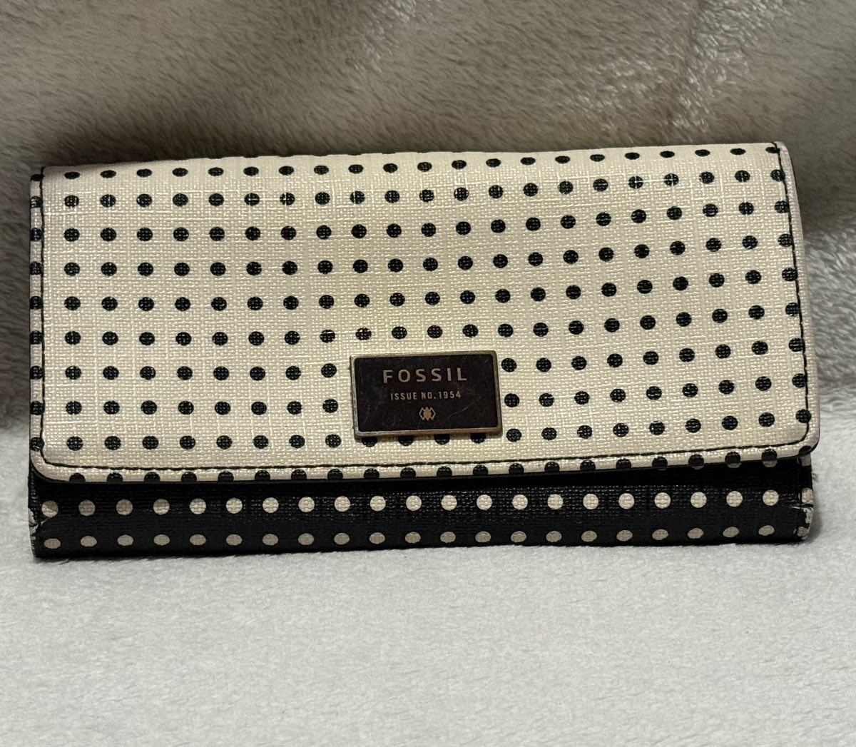 Fossil Sydney Tab Clutch Wallet - Black & White Polka Dot - EAN 4053858587601