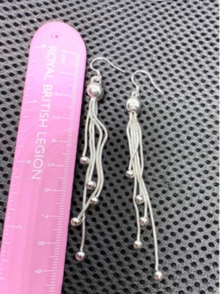 925 sterling silver ball tassel dangle earrings new in packet