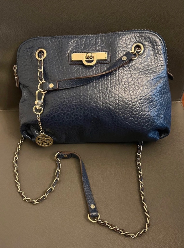 DKNY blue leather bag