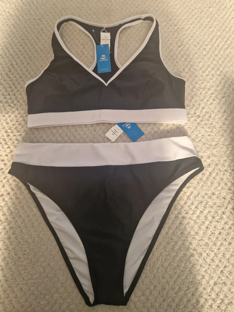 black white bikini