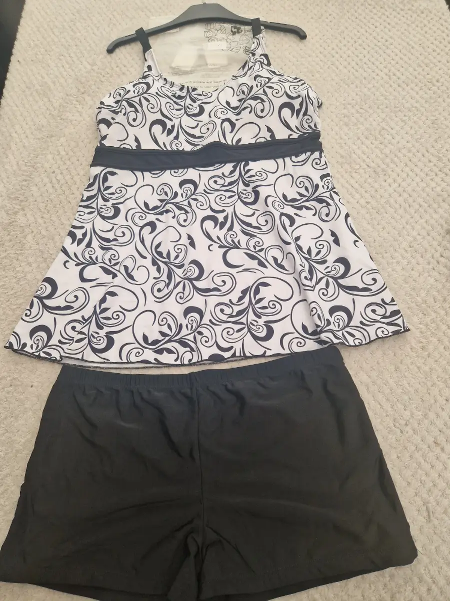 black white tankini
