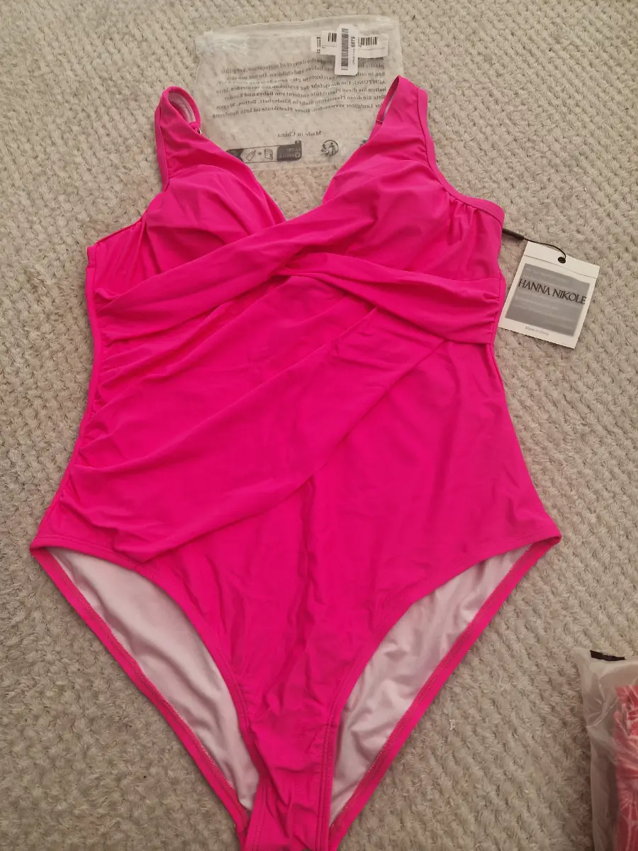 bright pink swimming costume