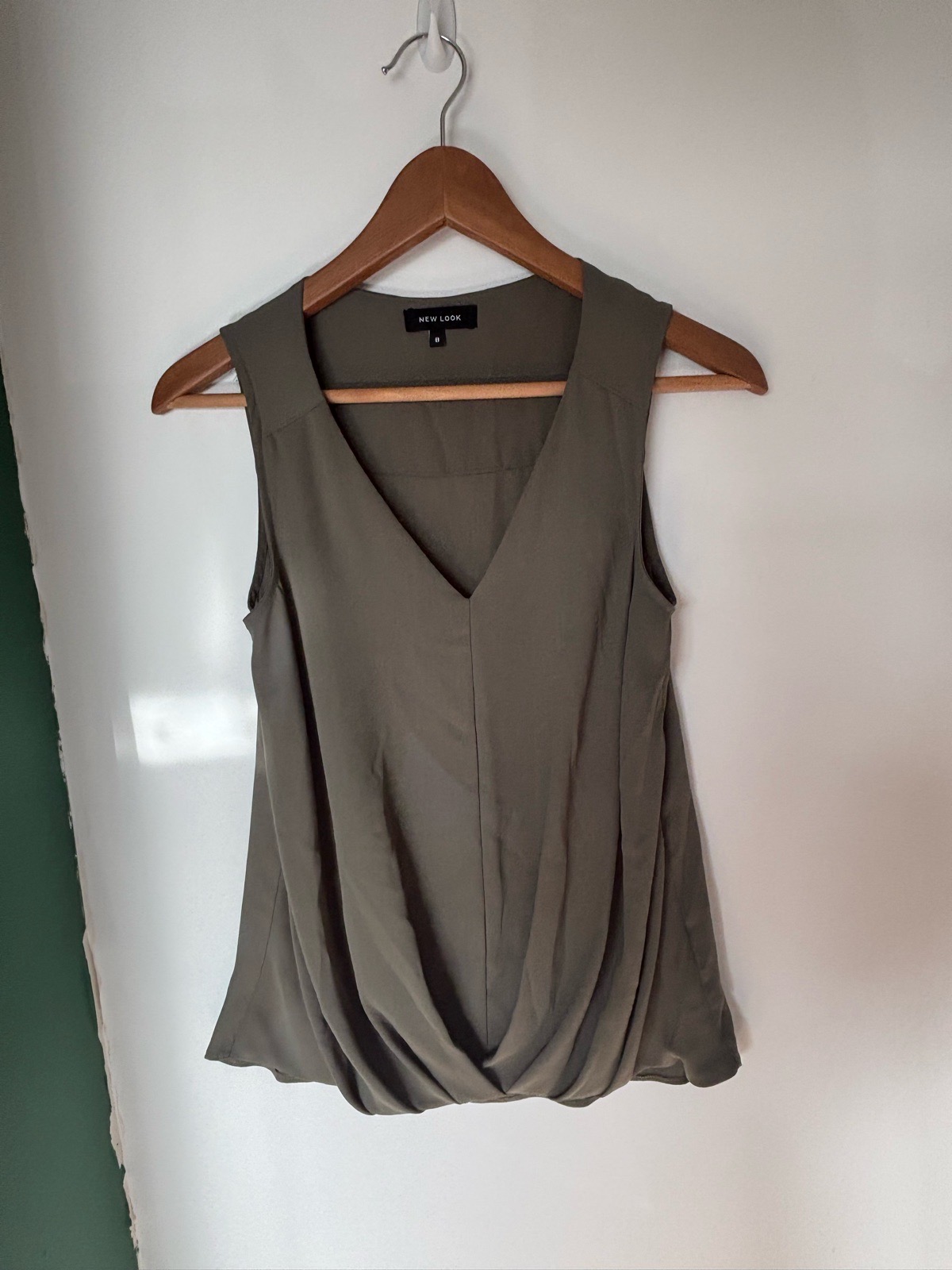 New Look size 8 khaki green sleeveless blouse vest top