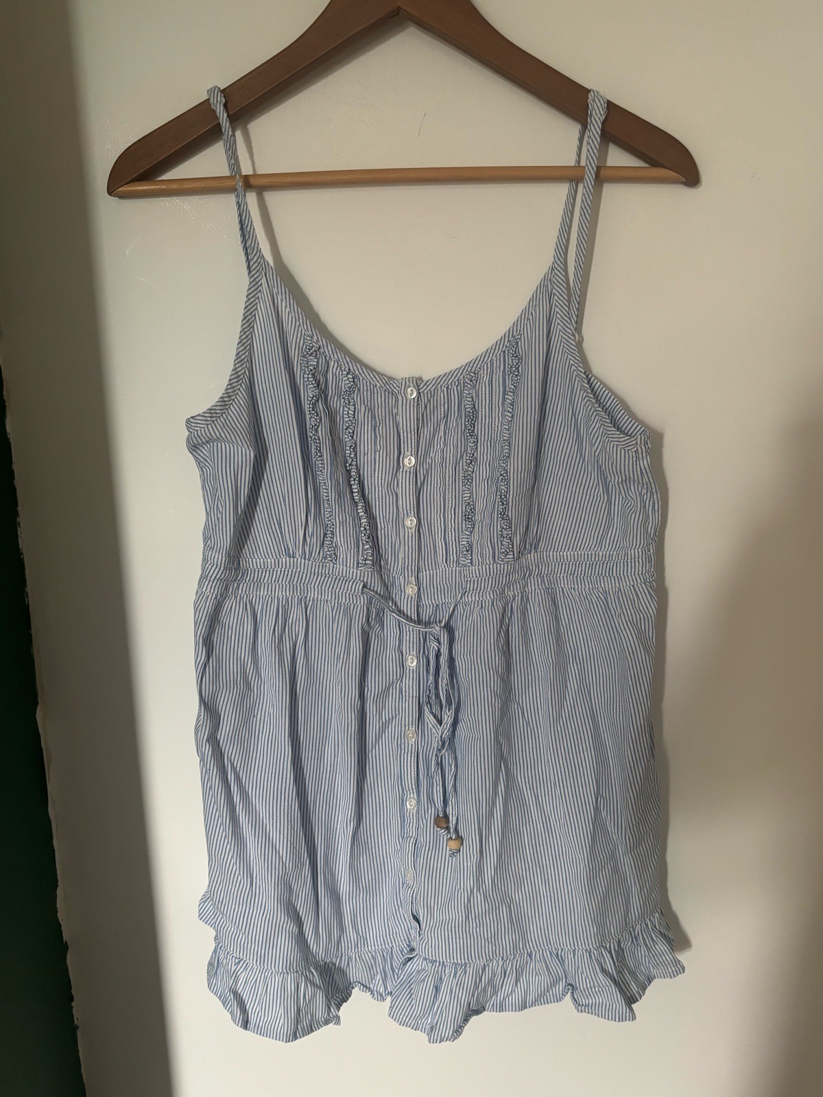 Papaya size 16 blue and white stripy cami sleeveless top summer holiday casual stripe