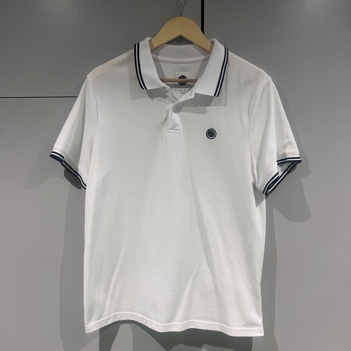 Pretty Green white Mens polo shirt medium