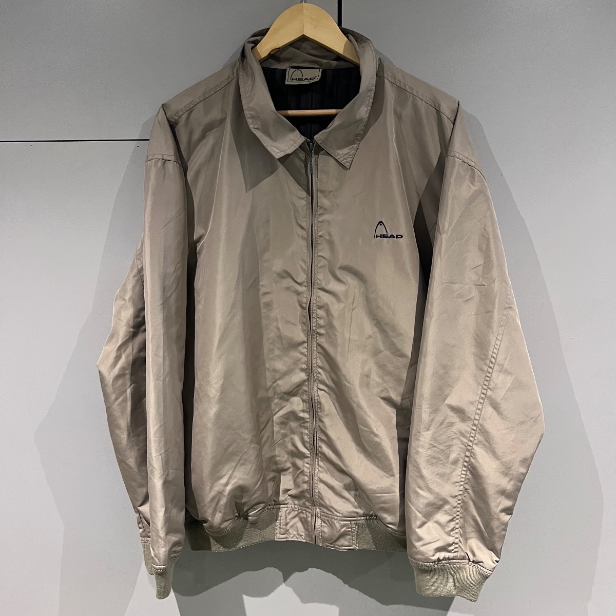 Vintage Head Jacket XL Beige Full Zip Harrington Golf Tennis 90s Y2K