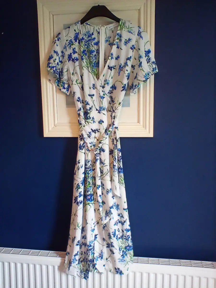 Warehouse blue white floral dress