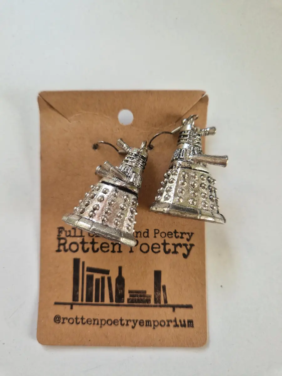 Doctor Who Dalek Dangle Earrings | Silver Tone | BBC Sci-Fi Fan Jewellery