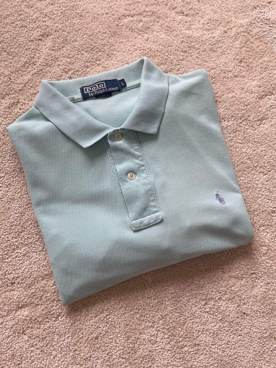 Mens Turquoise Large Ralph Lauren Polo Shirt- Classic Fit- Short Sleeve