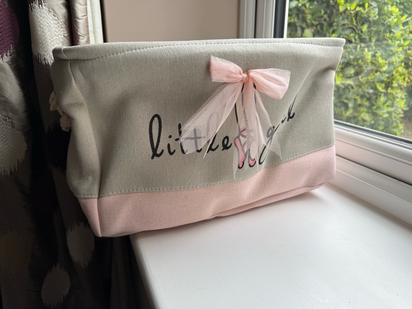 🚨 BNWT Little Girl Storage Canvas Basket Toys RRP £19