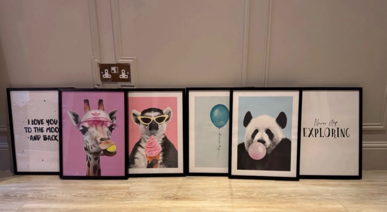🚨 Used x6 Poster Prints A3 in Black Frames RRP £25 each