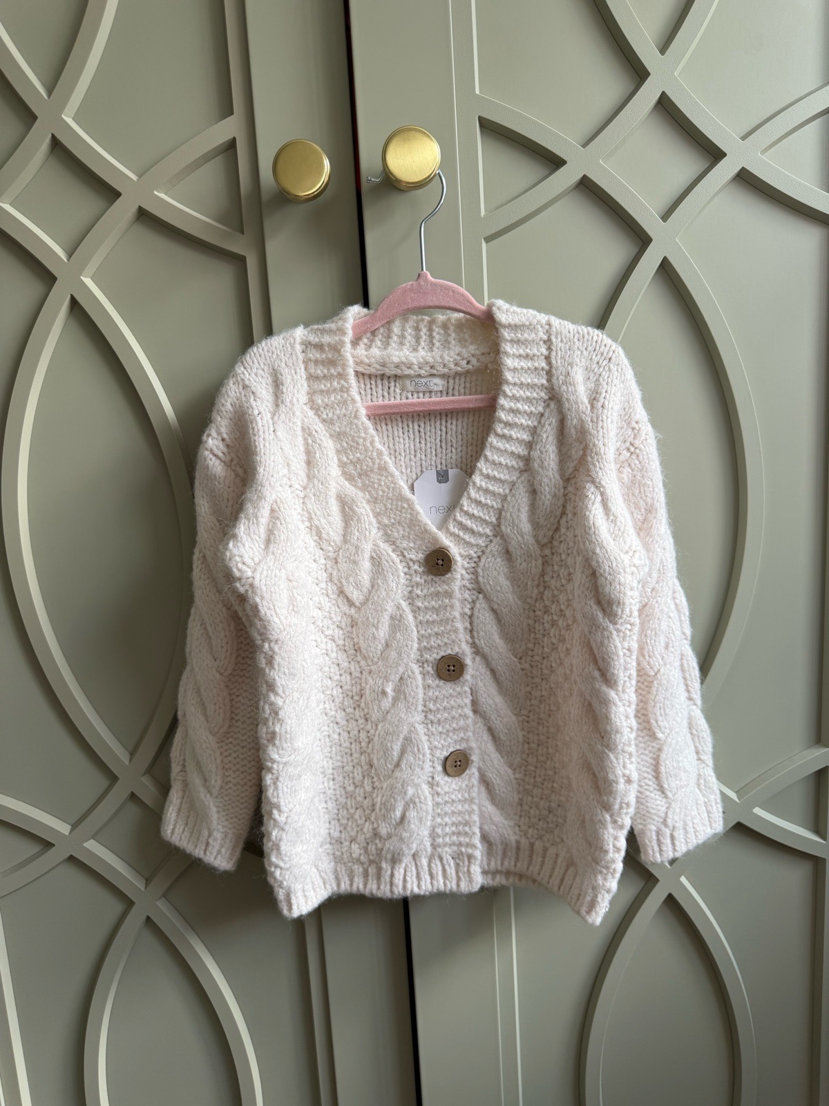 🚨 BNWT Next Thick Knit Ribbed Cream Toddler Kids Cardigan 3 Years RRP £19