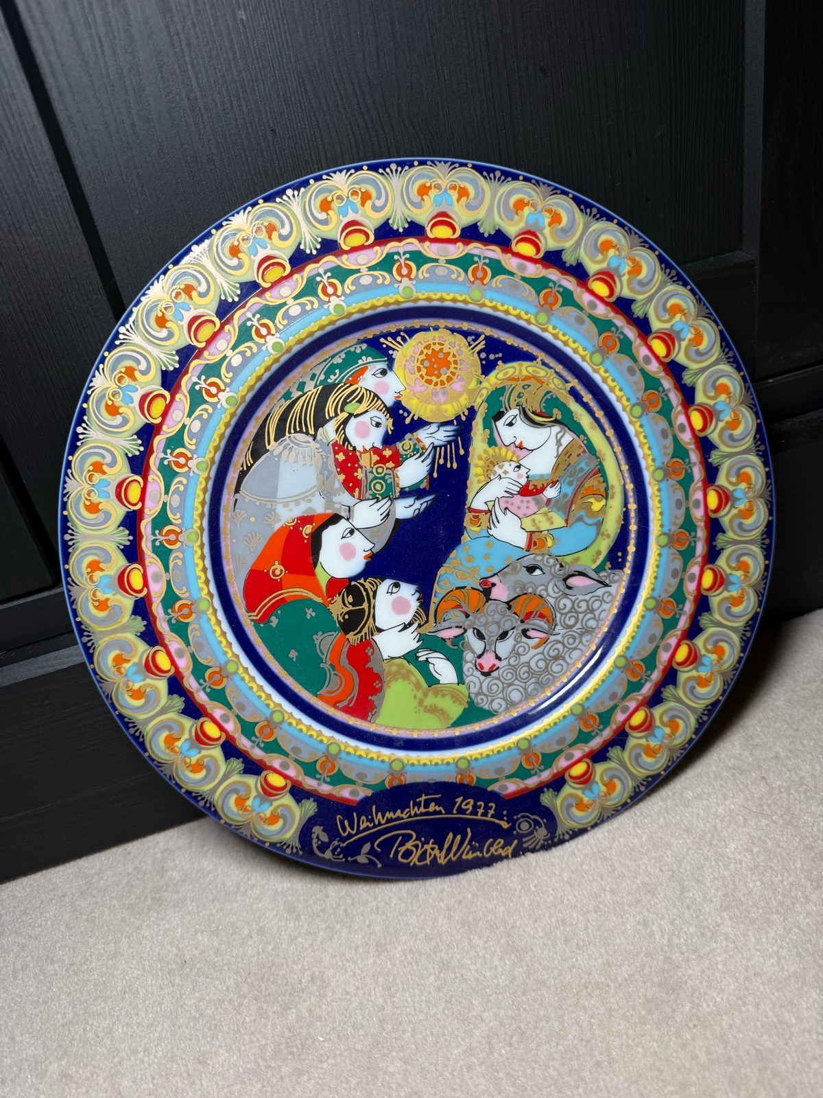 🚨 Rosenthal Studio Line 1977 Christmas Plate by Bjorn Winblad 288mm Diameter - signed and dated