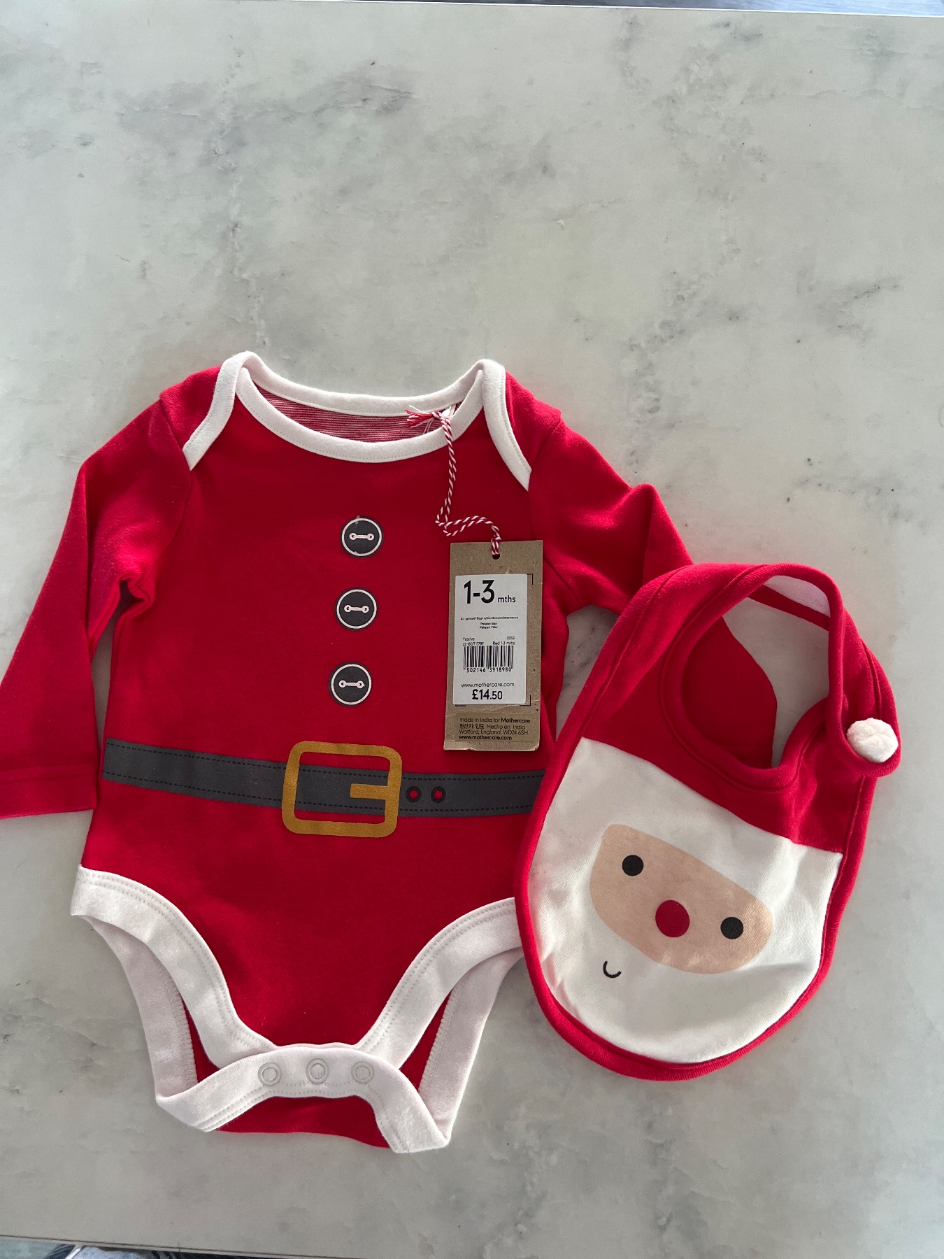 Mothercare baby bodysuit and bib