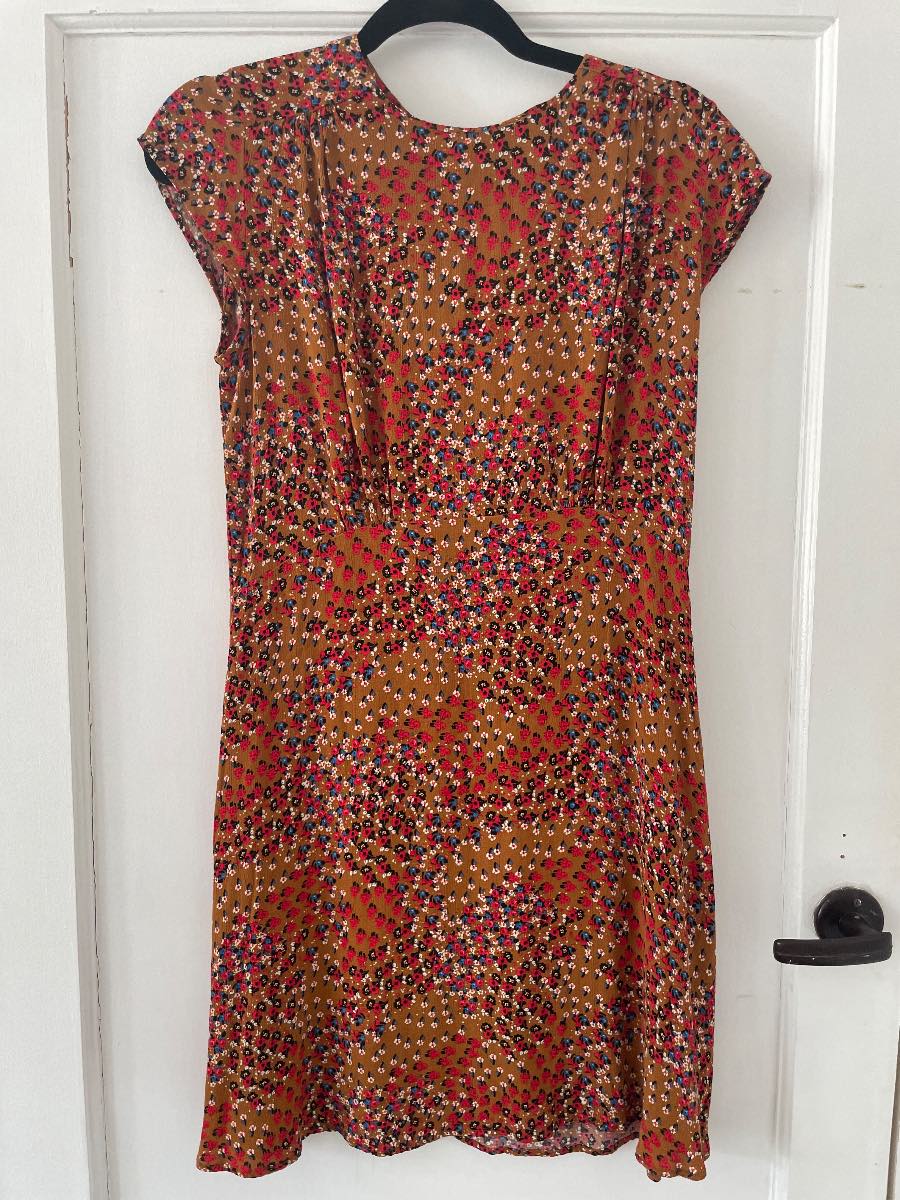 Brown floral dress