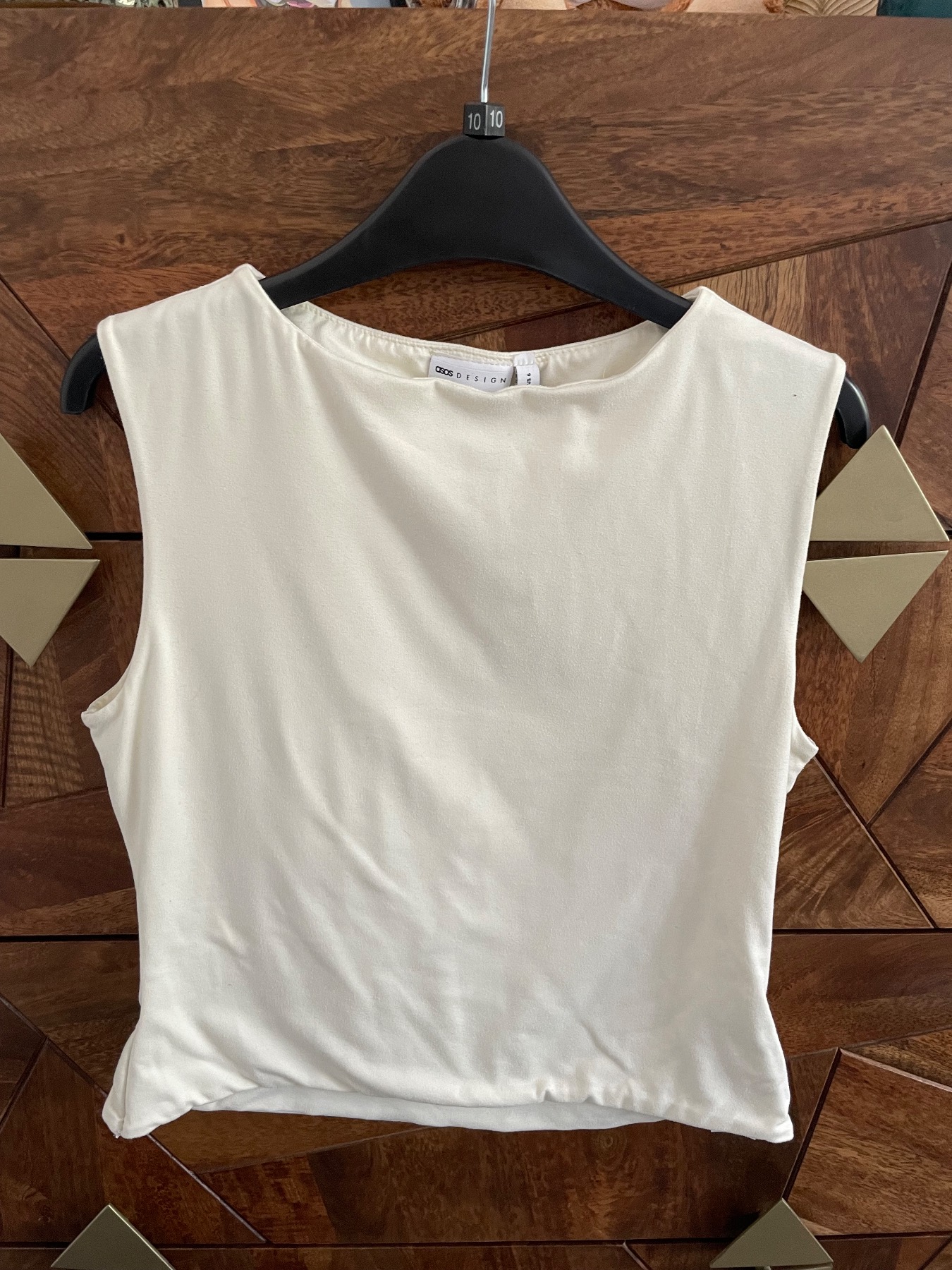 Cream cropped top size 10