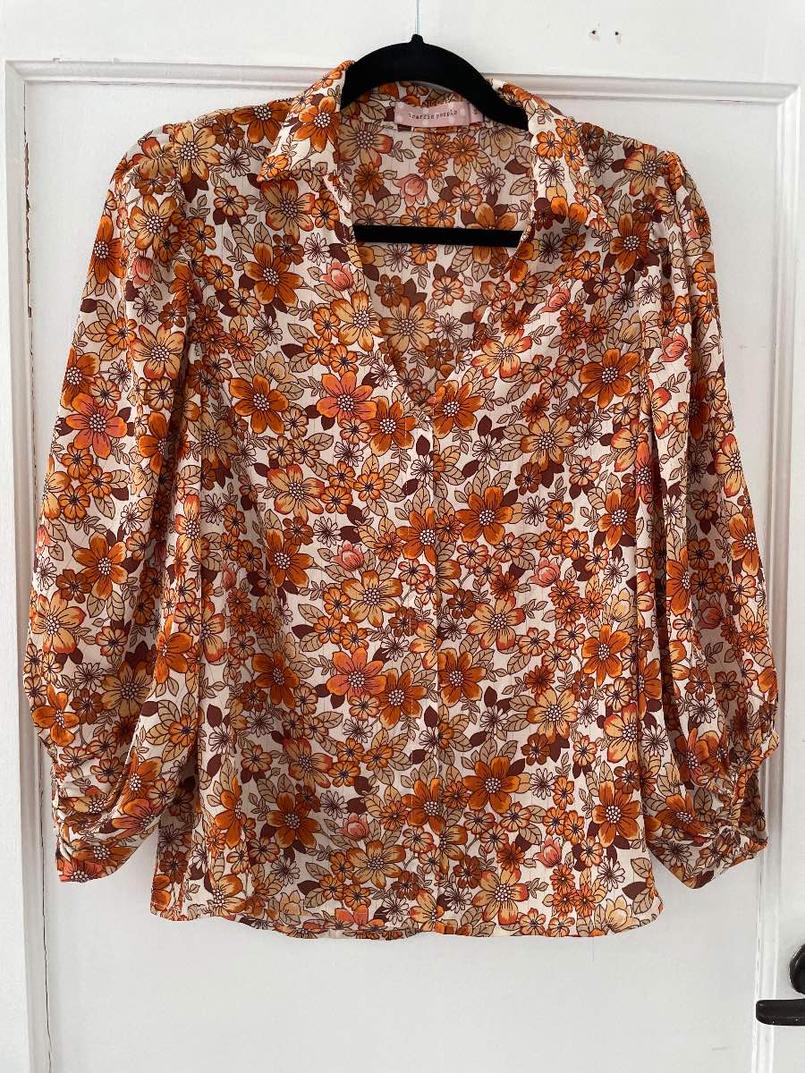 Traffic People retro print floral blouse