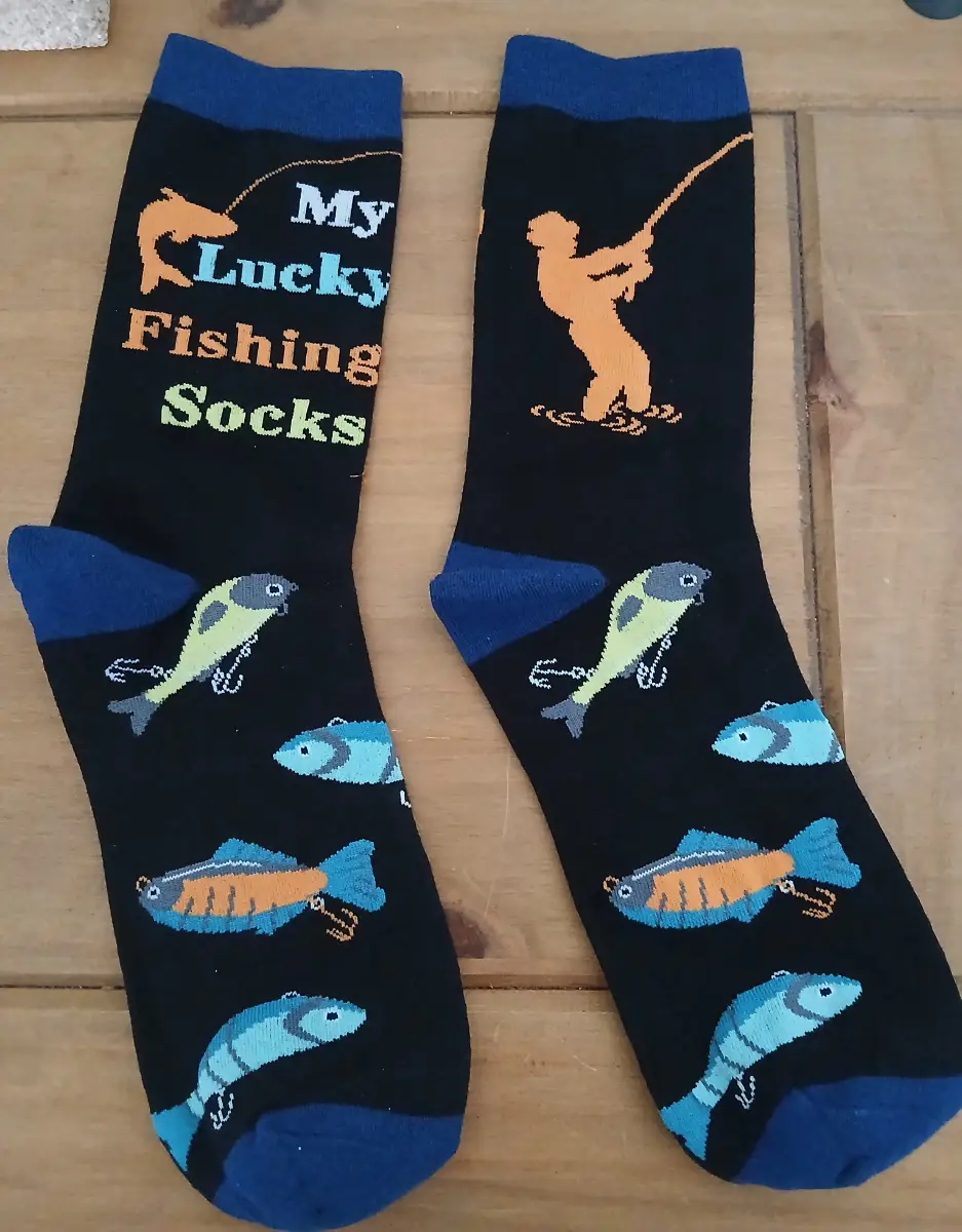 New novelty socks for a fisherman