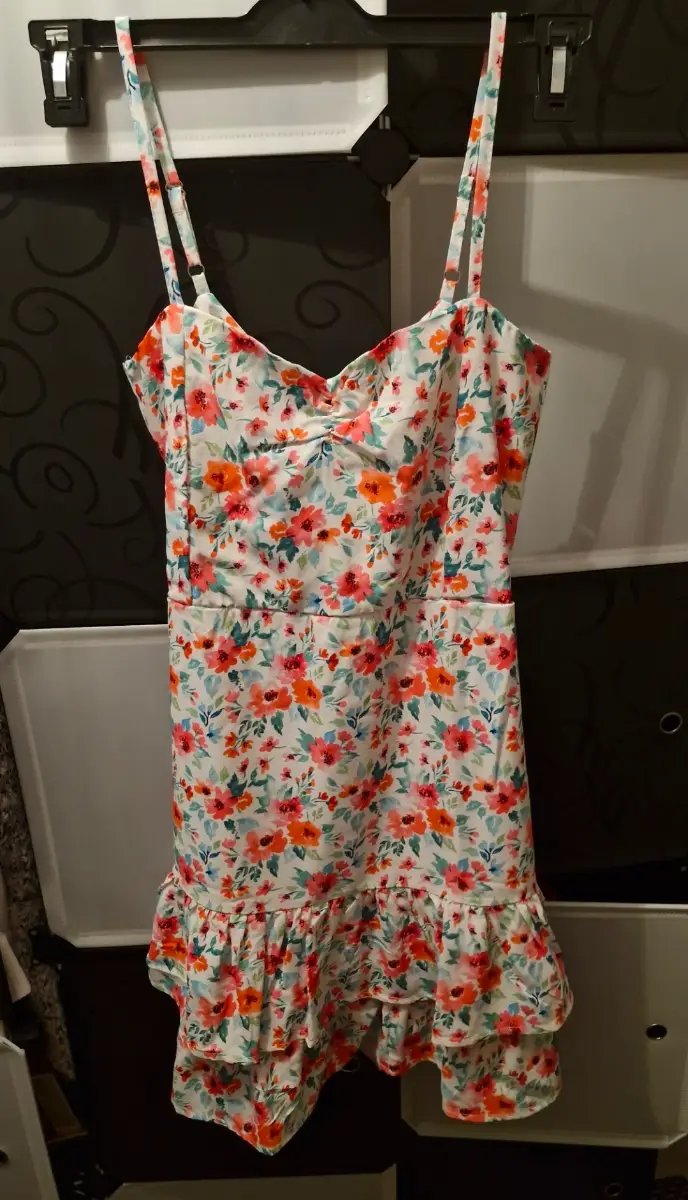 Quiz Size 12 Ditsy Floral Frilled Hem Summer Dress