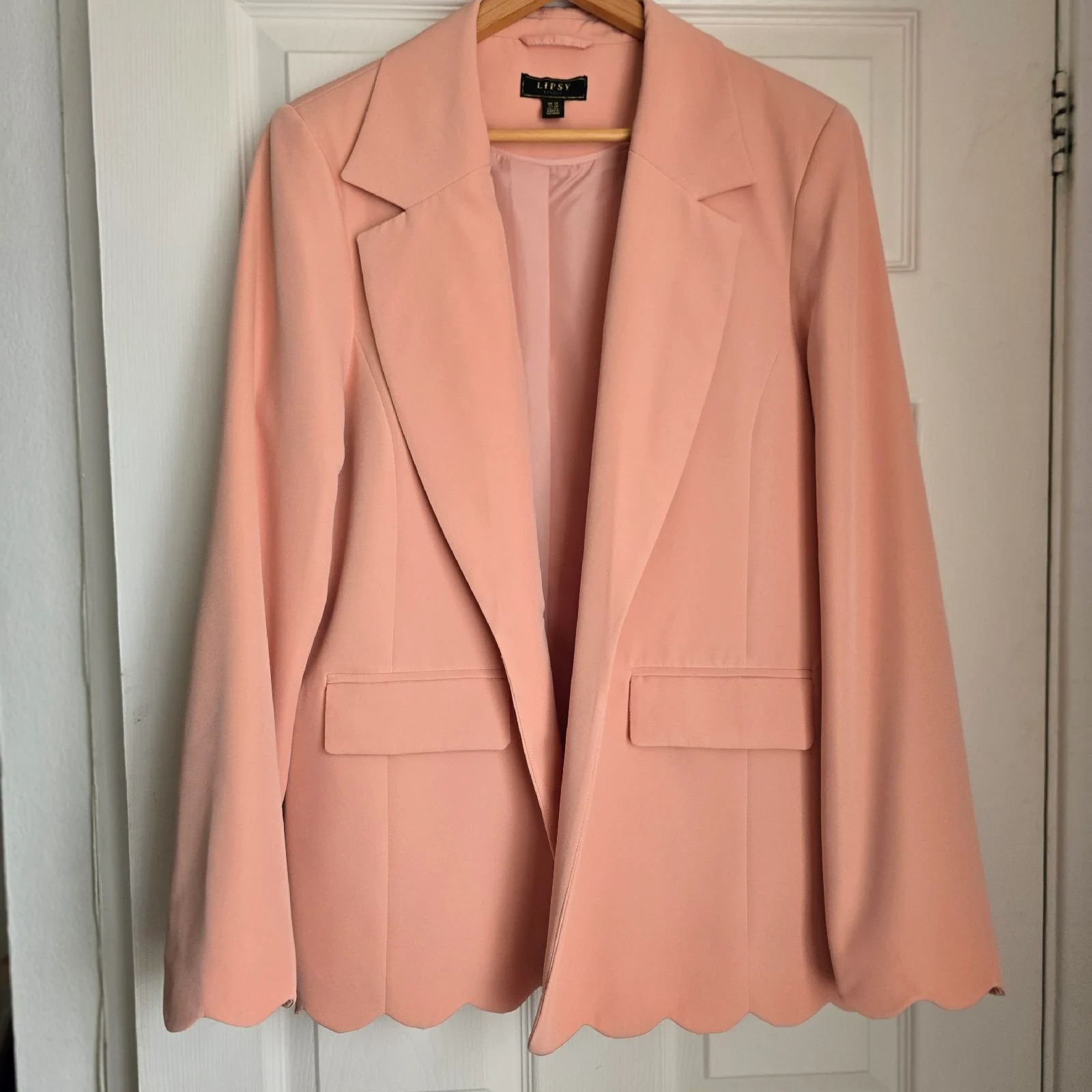 ​Lipsy London Peach Scalloped Hem Blazer