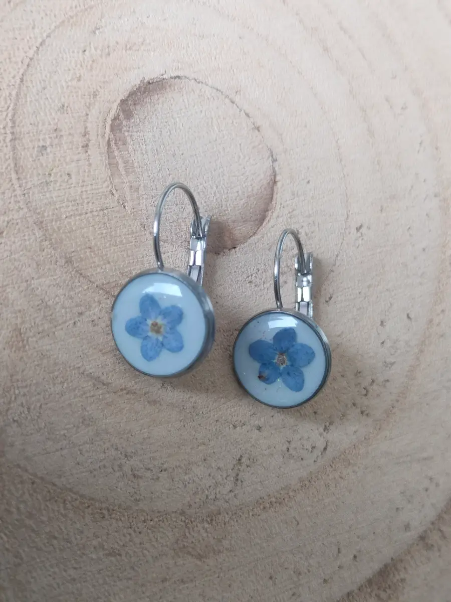 Handmade forget me not earrring