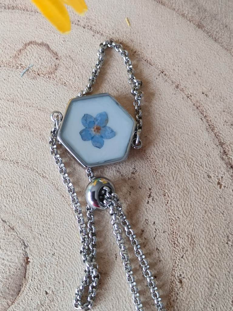 Handmade forget me not bracelet